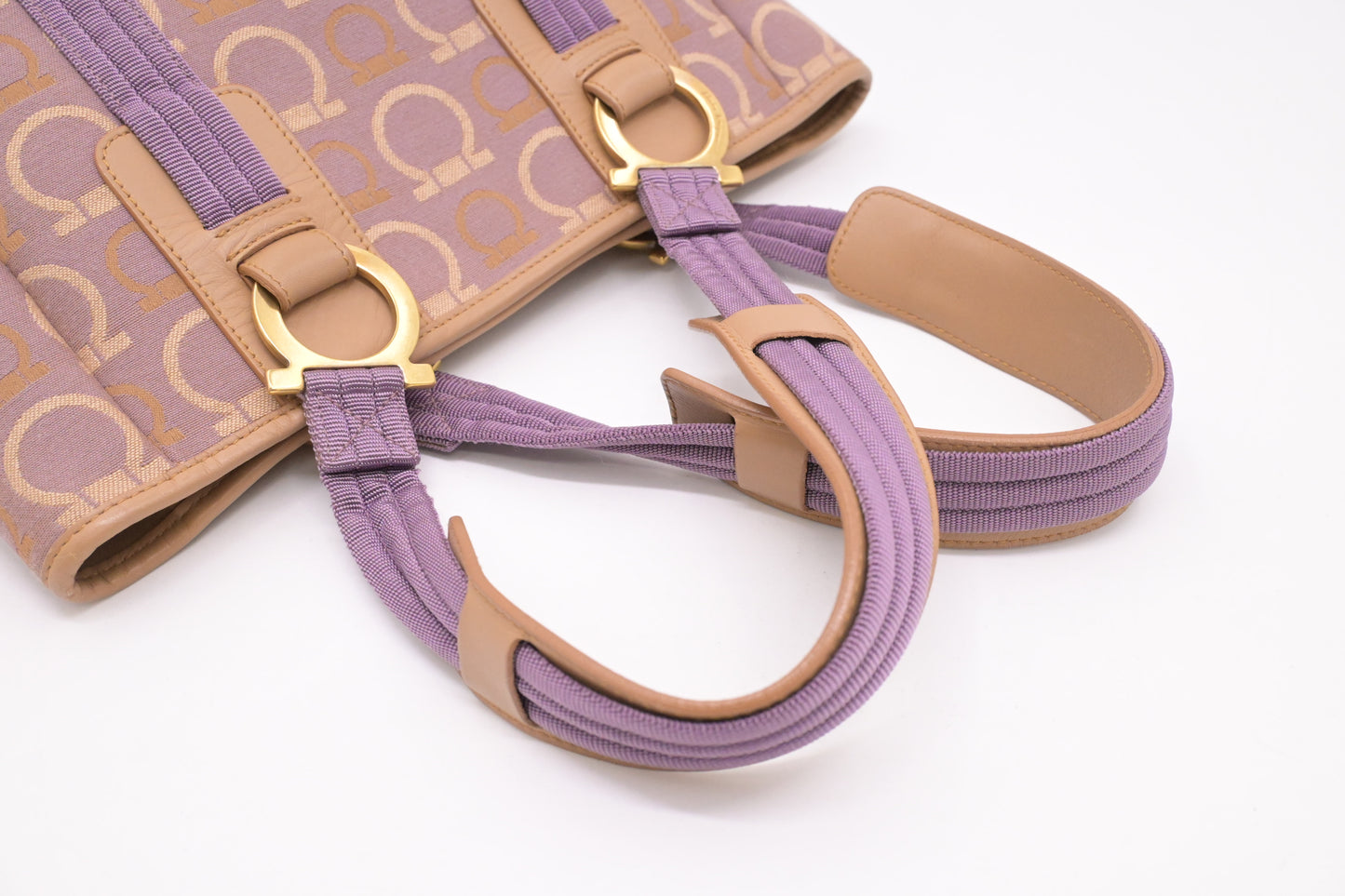 Ferragamo Handbag in Purple Gancini Canvas