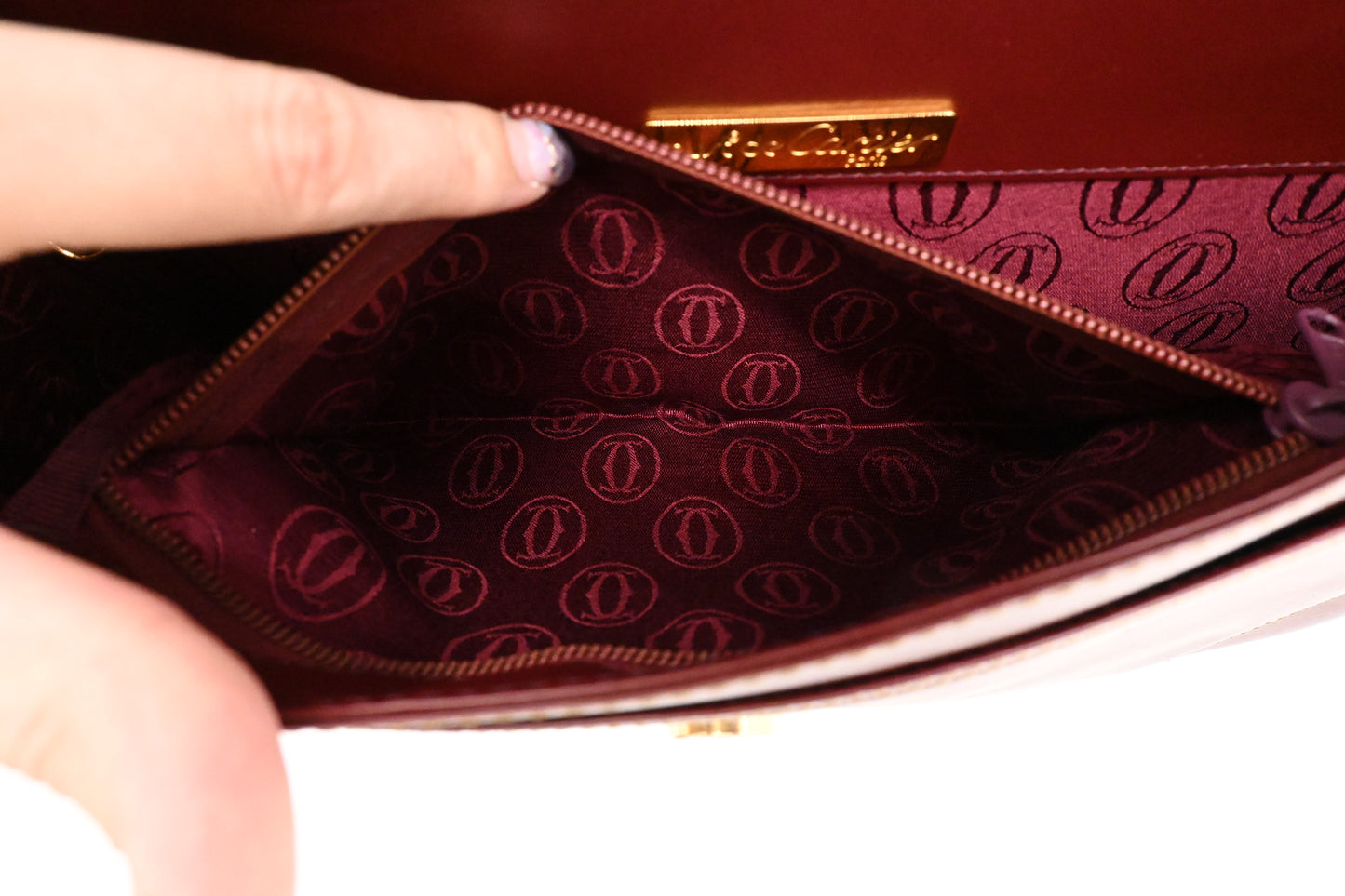 Cartier Crossbody Bag in Burgundy Leather