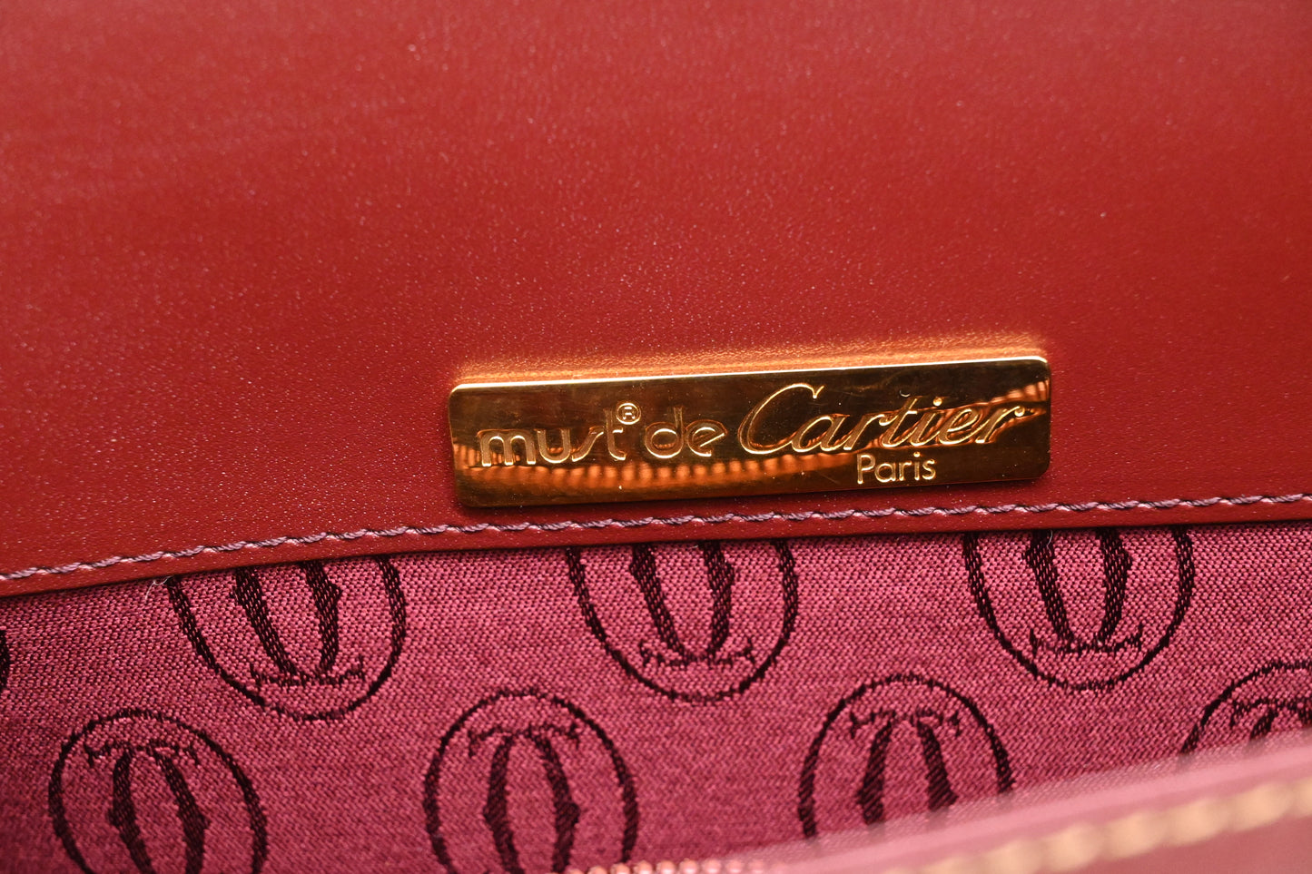 Cartier Crossbody Bag in Burgundy Leather