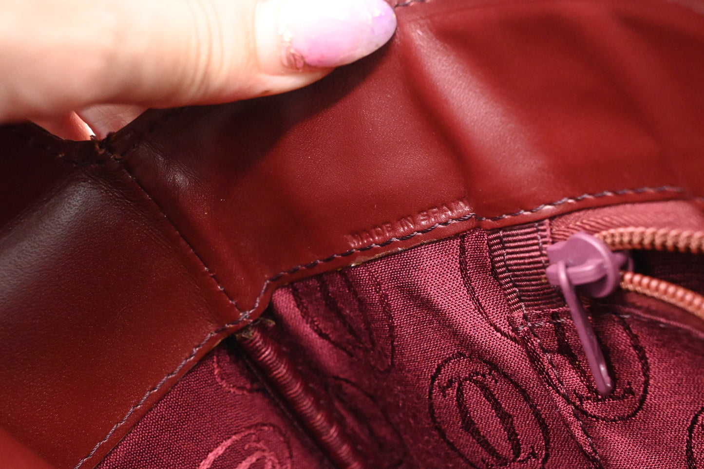 Cartier Crossbody Bag in Burgundy Leather