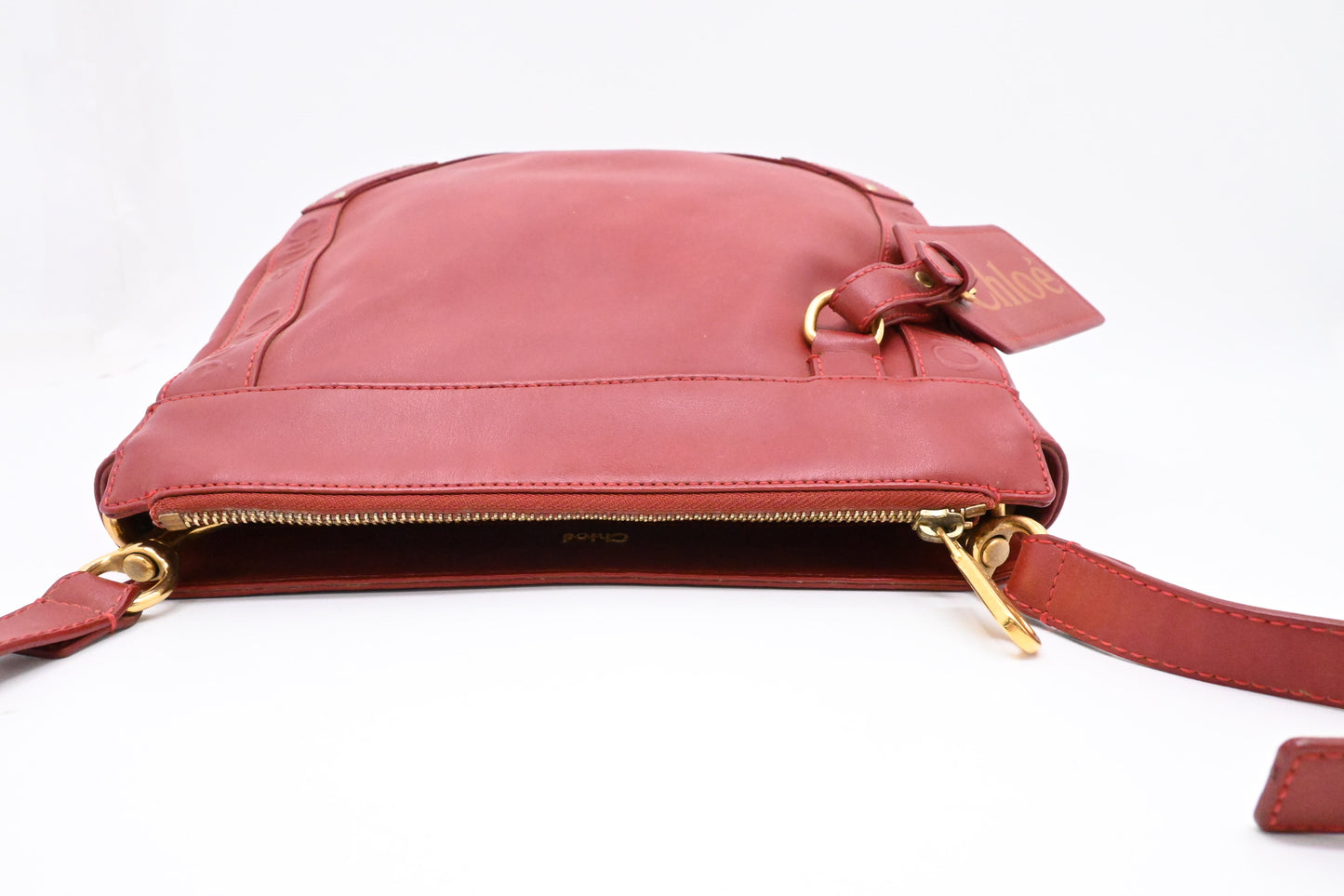 Chloe Crossbody Bag in Red Leather