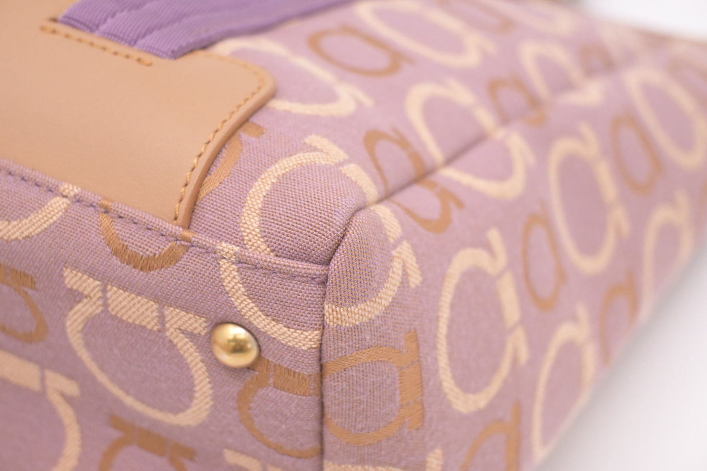 Ferragamo Handbag in Purple Gancini Canvas
