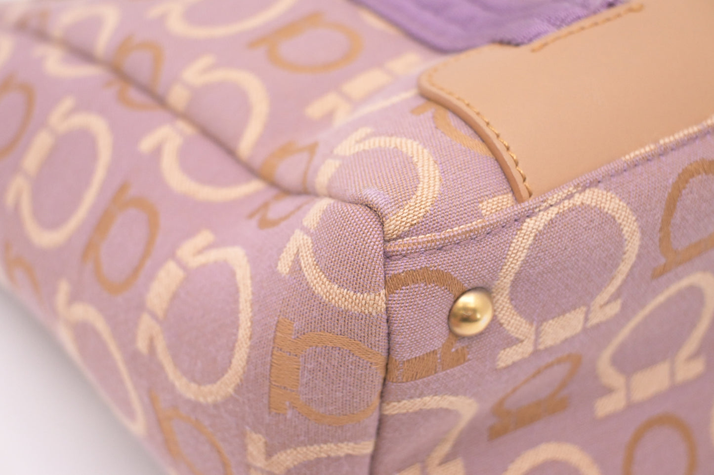 Ferragamo Handbag in Purple Gancini Canvas