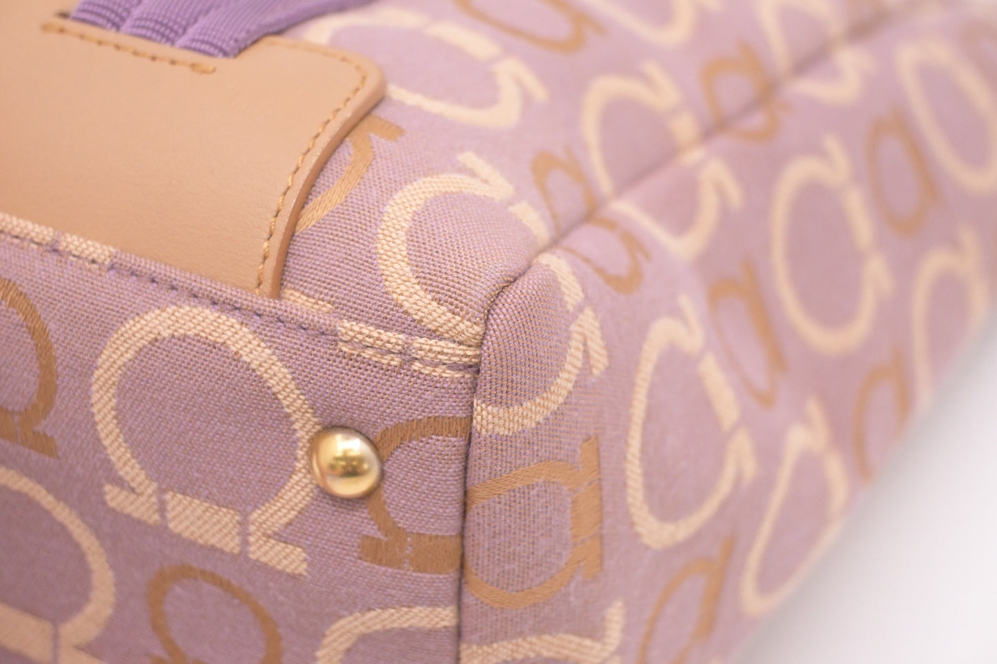 Ferragamo Handbag in Purple Gancini Canvas