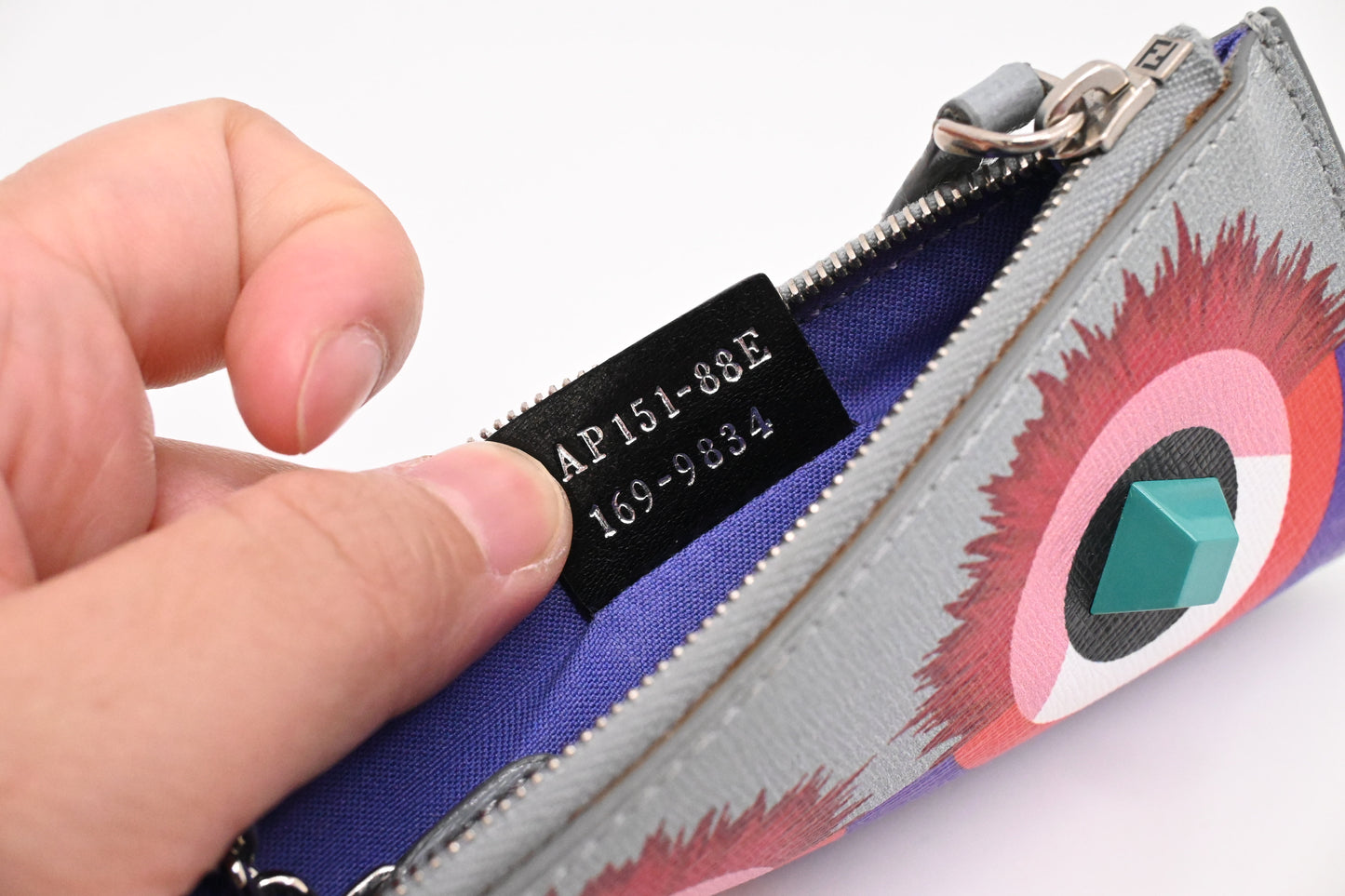 Fendi Monster Powder Key Case in Multicolor Leather