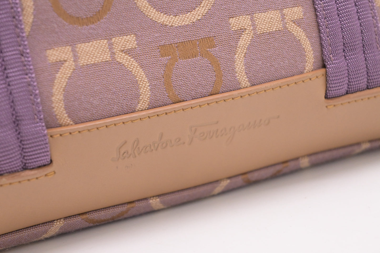 Ferragamo Handbag in Purple Gancini Canvas