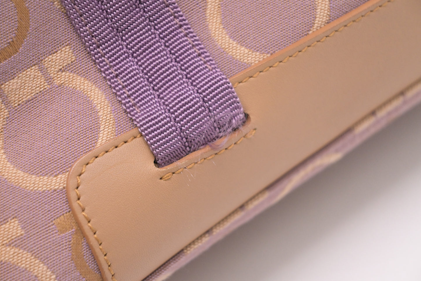 Ferragamo Handbag in Purple Gancini Canvas