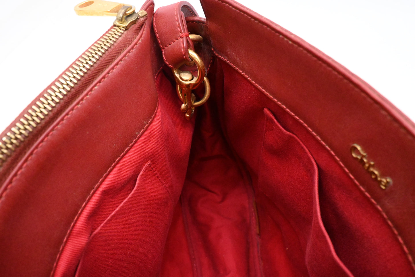 Chloe Crossbody Bag in Red Leather