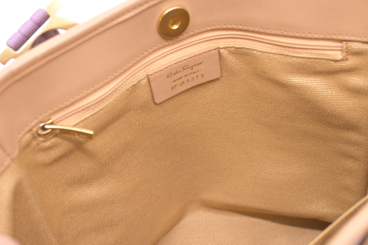 Ferragamo Handbag in Purple Gancini Canvas