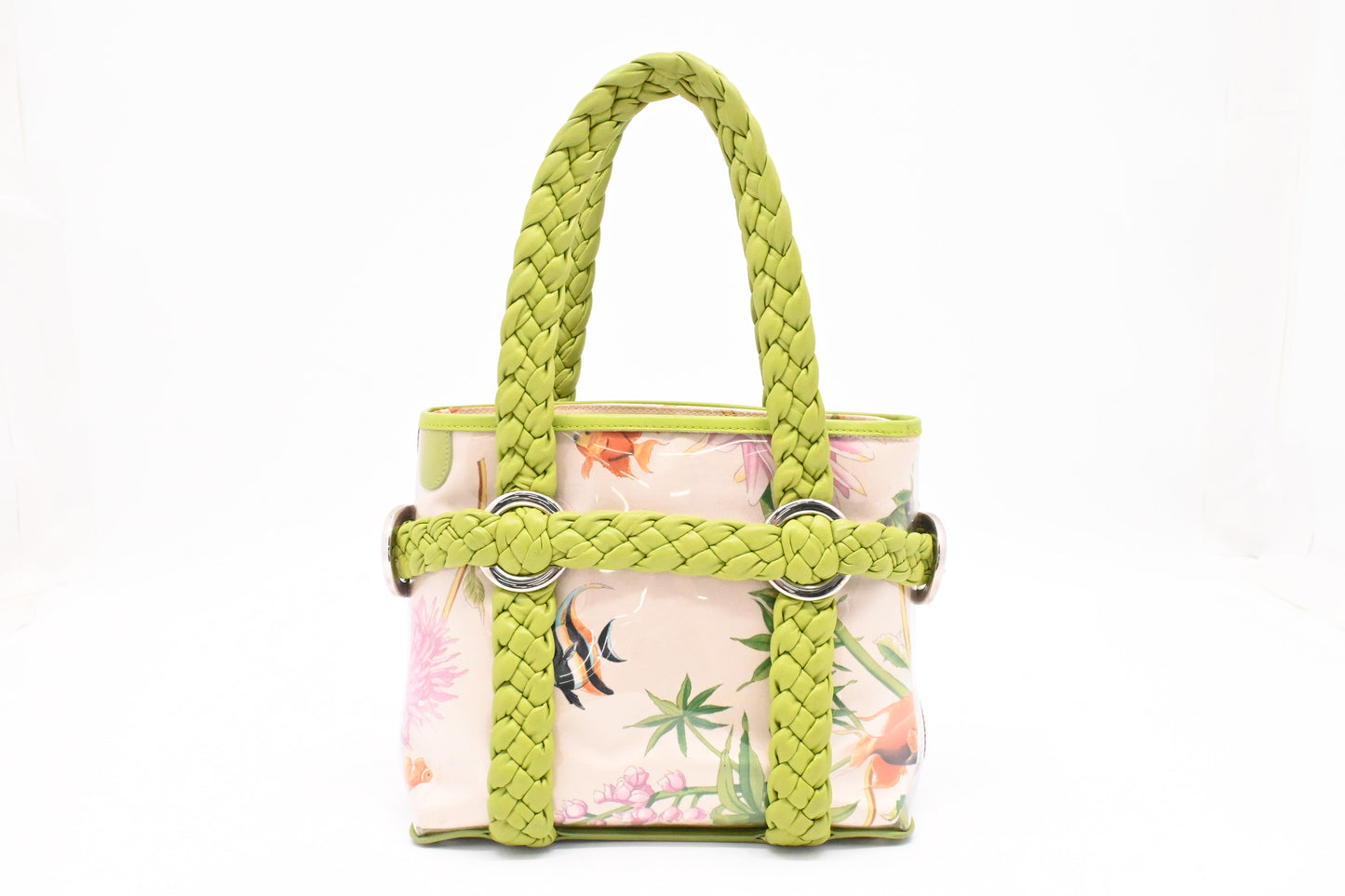Ferragamo Handbag in Floral Print Coated Canvas