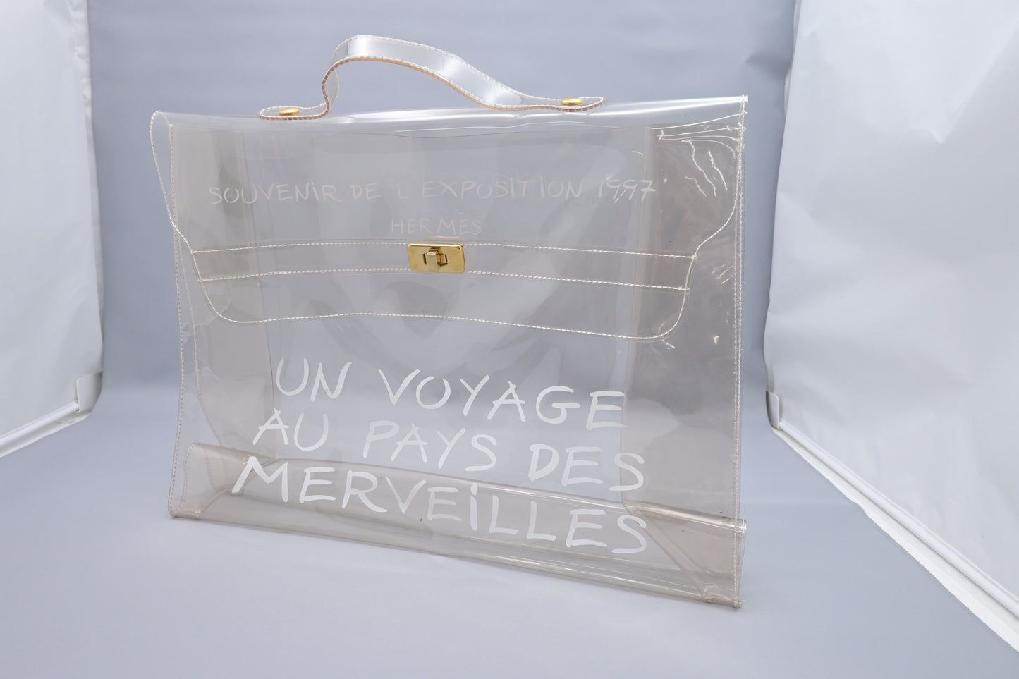 Hermes 'Souvenier de l'Exposition' Kelly in Clear Vinyl