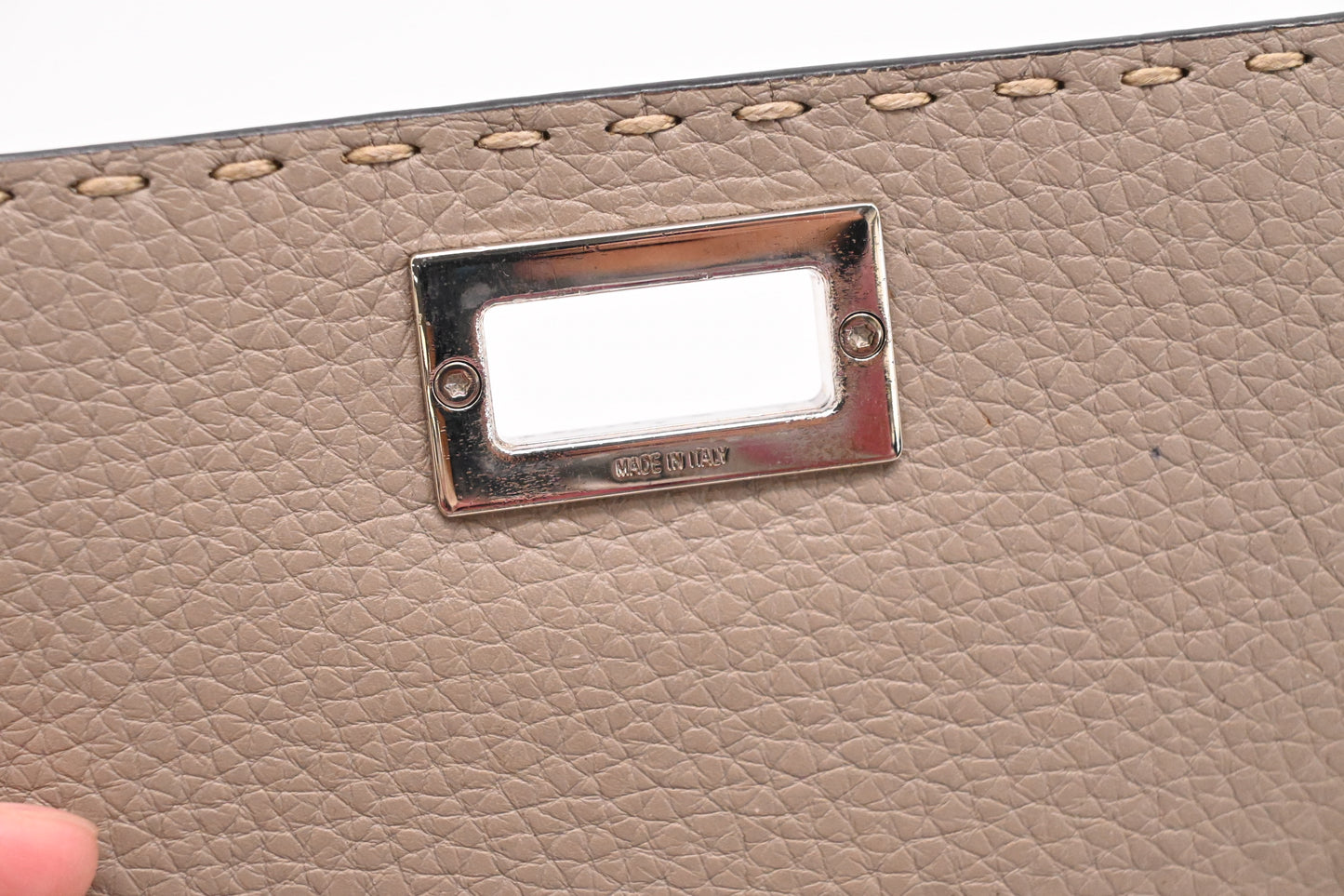Fendi Selleria Peekaboo Wallet in Taupe Leather