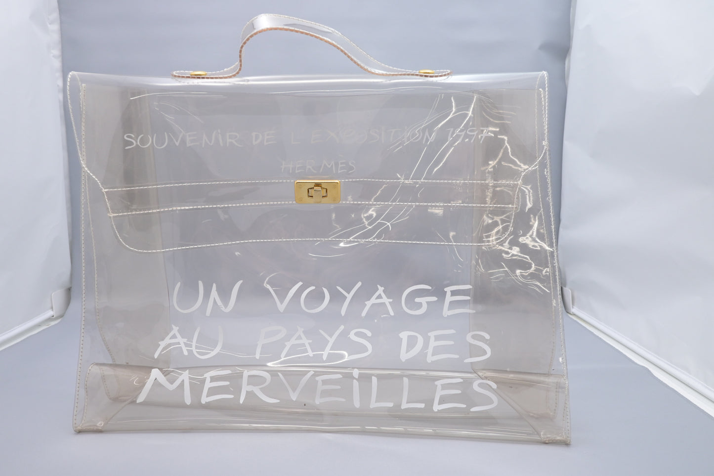 Hermes 'Souvenier de l'Exposition' Kelly in Clear Vinyl