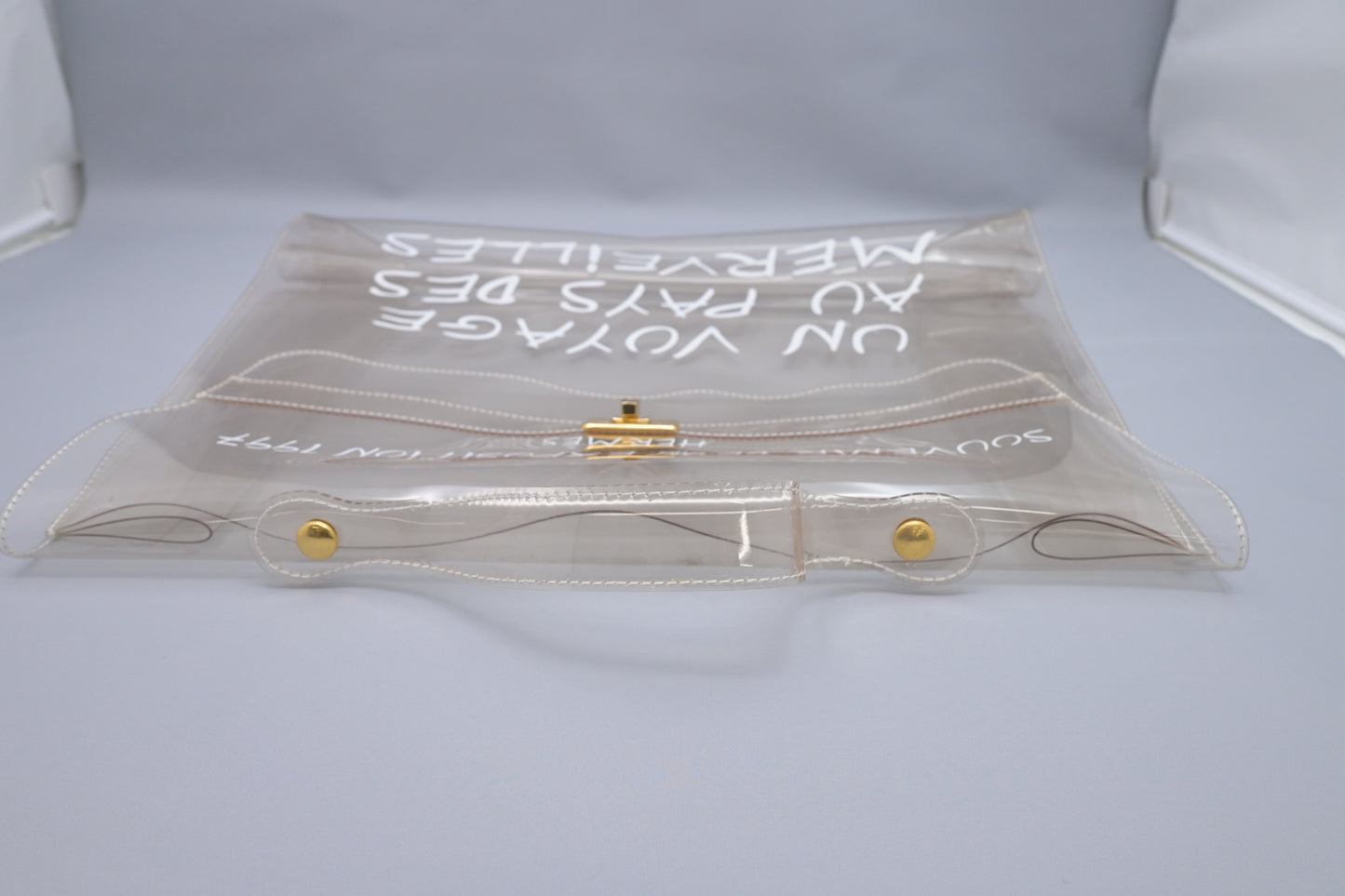 Hermes 'Souvenier de l'Exposition' Kelly in Clear Vinyl