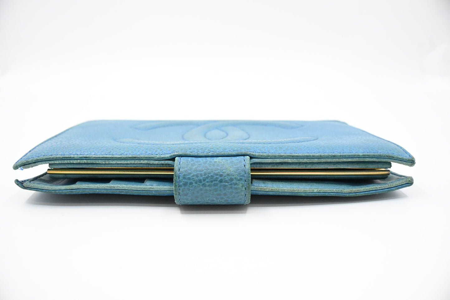 Chanel Long Wallet in Blue Caviar Leather