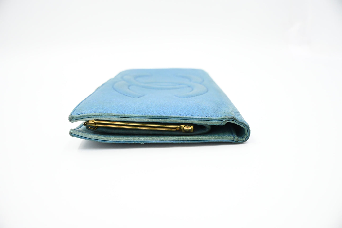 Chanel Long Wallet in Blue Caviar Leather