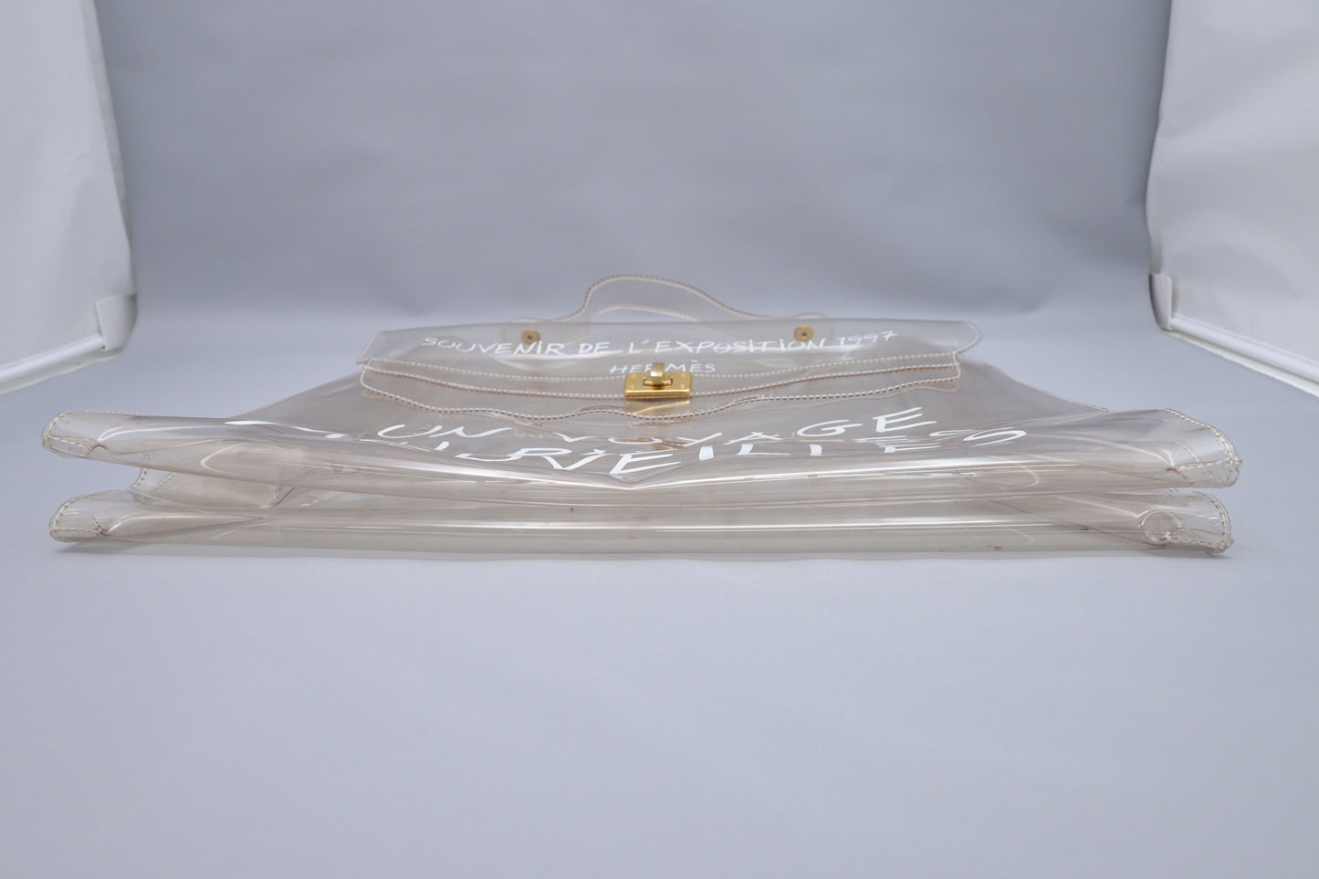 Hermes 'Souvenier de l'Exposition' Kelly in Clear Vinyl
