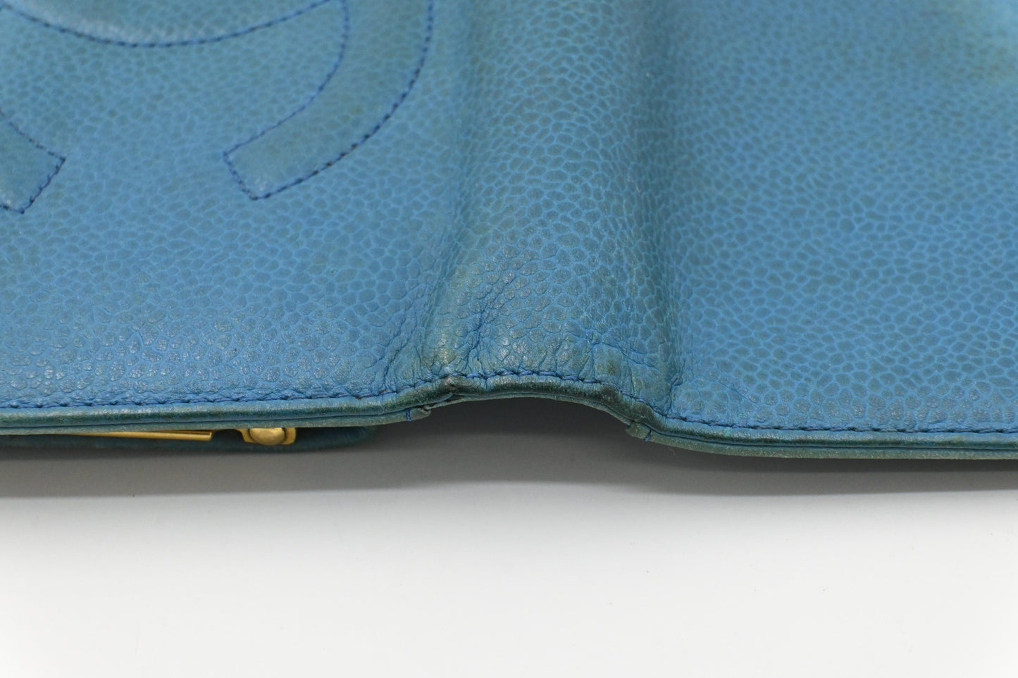 Chanel Long Wallet in Blue Caviar Leather