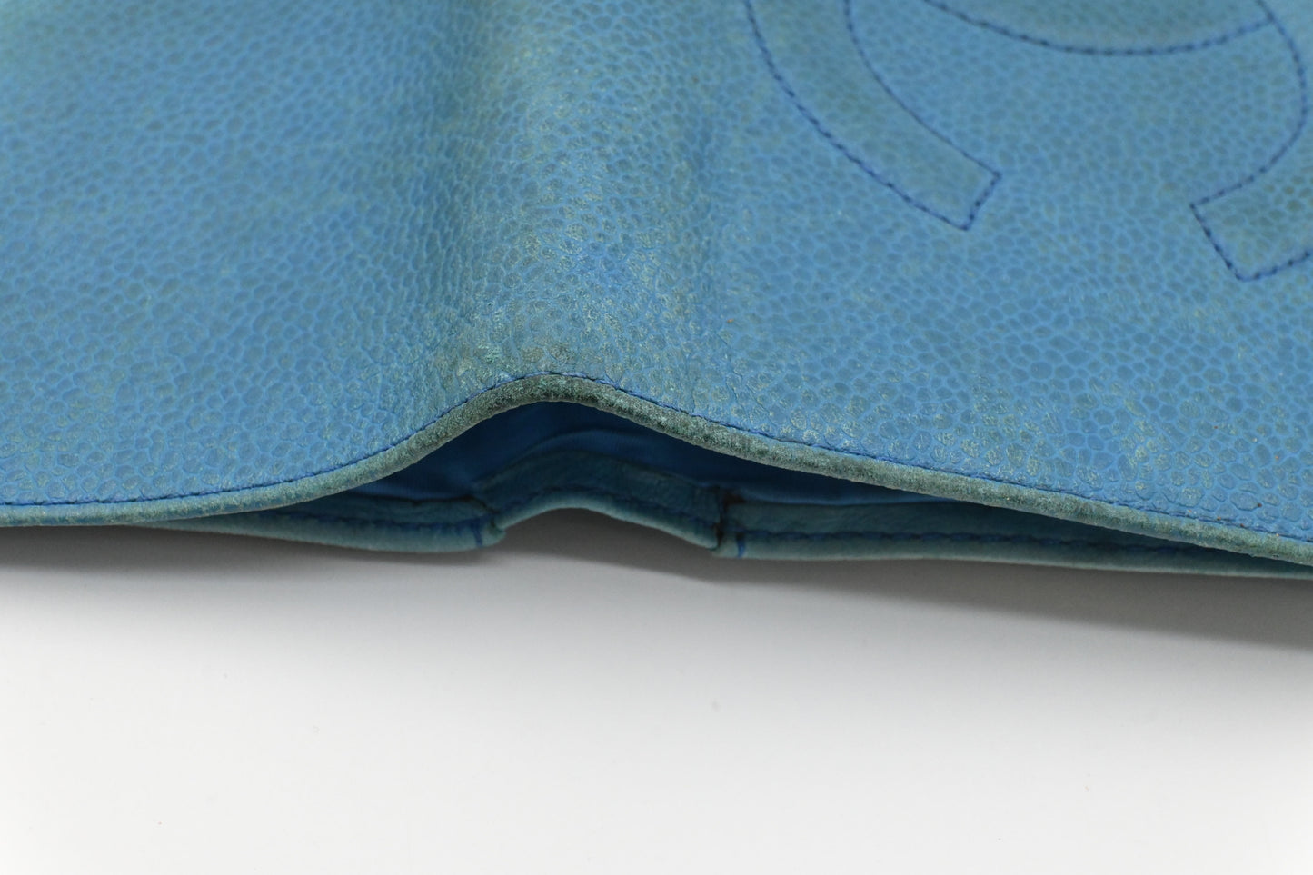 Chanel Long Wallet in Blue Caviar Leather