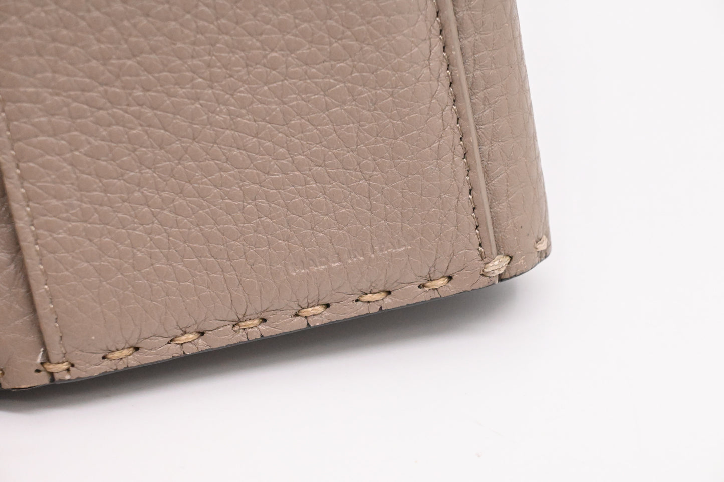Fendi Selleria Peekaboo Wallet in Taupe Leather