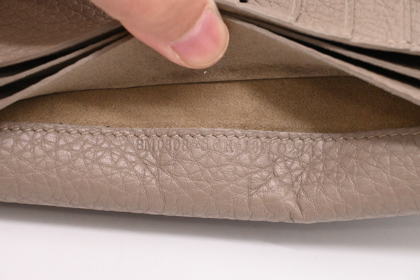Fendi Selleria Peekaboo Wallet in Taupe Leather