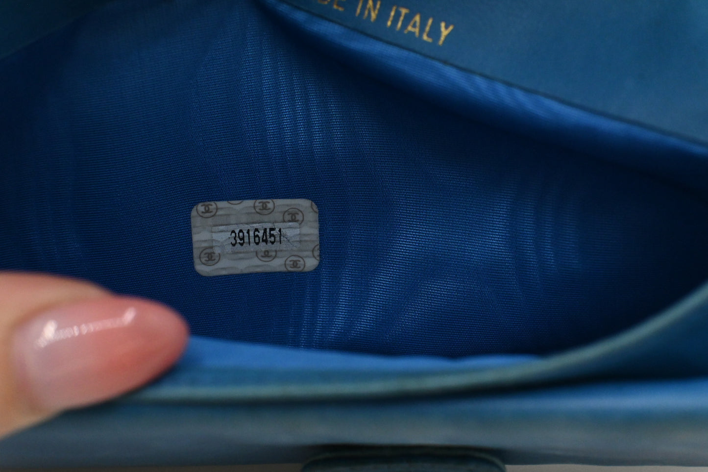 Chanel Long Wallet in Blue Caviar Leather