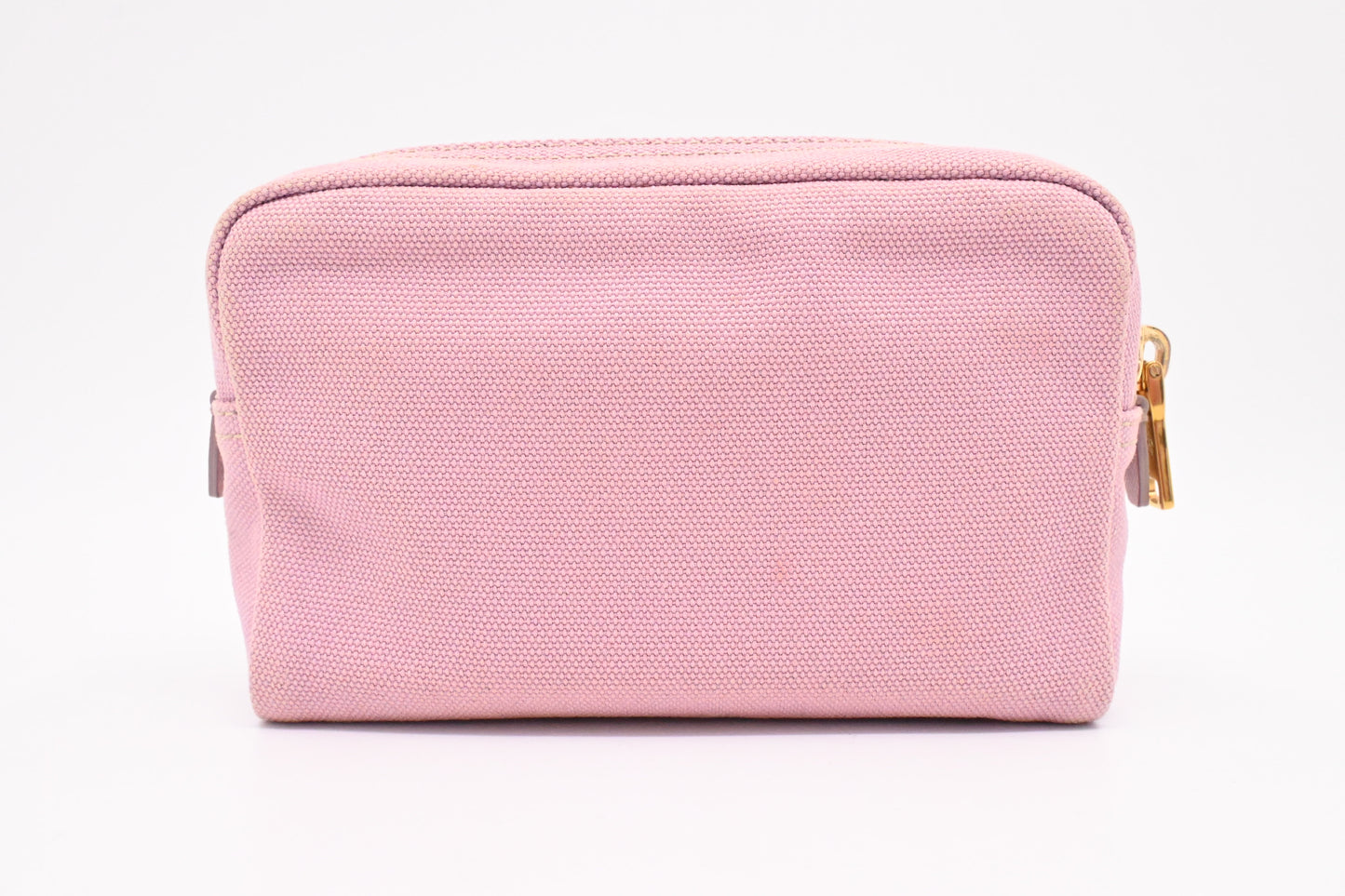 Prada Canapa Zipped Pouch in Pink Canvas