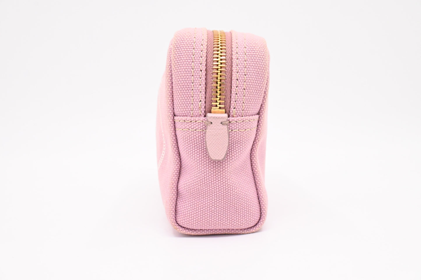 Prada Canapa Zipped Pouch in Pink Canvas