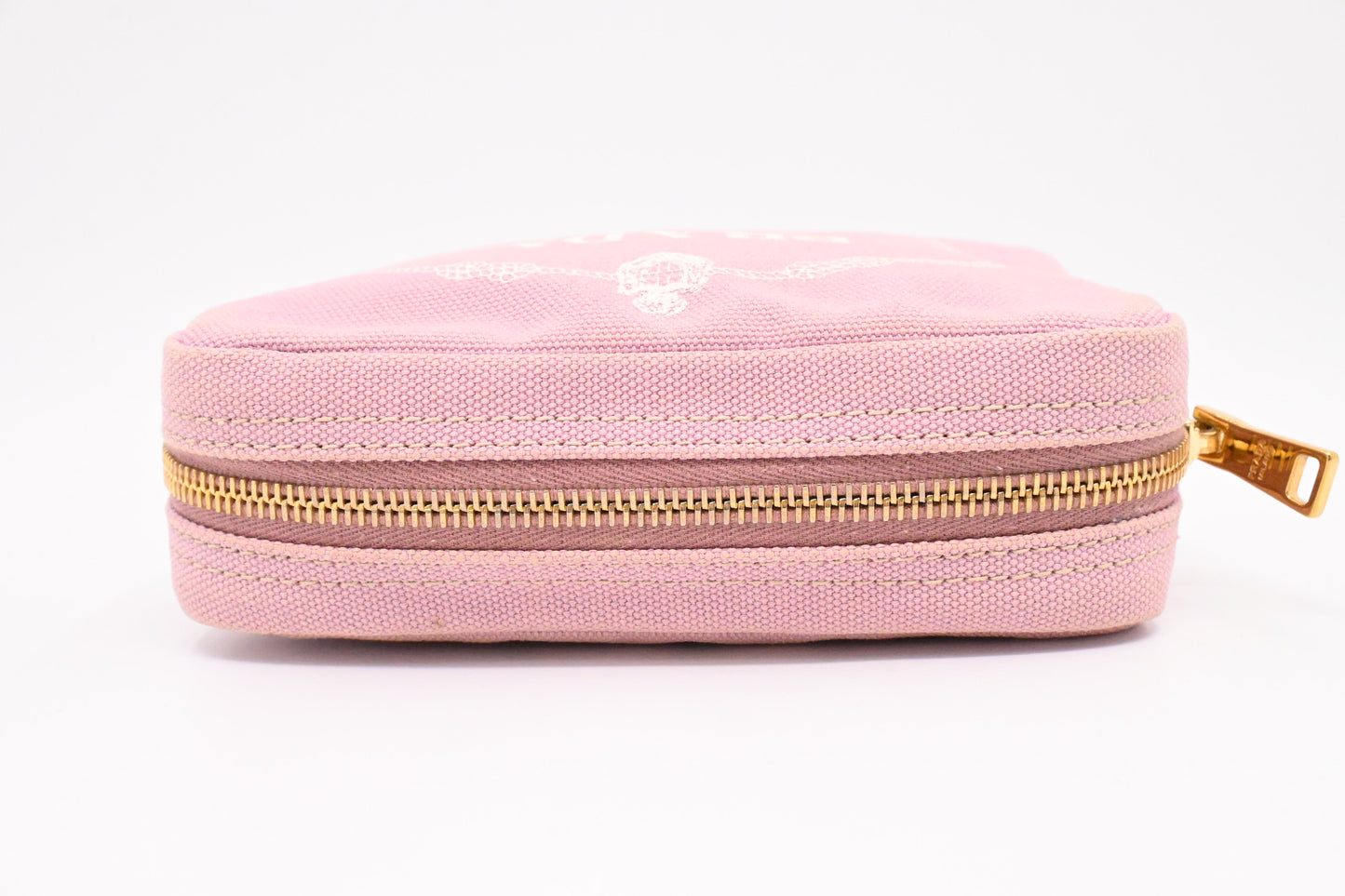 Prada Canapa Zipped Pouch in Pink Canvas