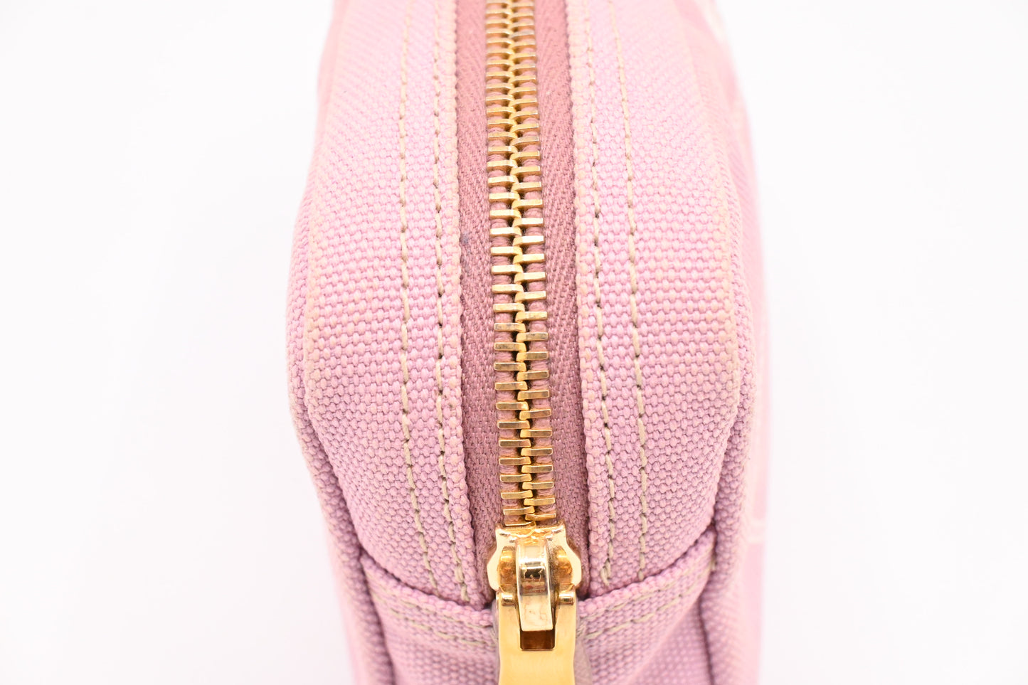 Prada Canapa Zipped Pouch in Pink Canvas