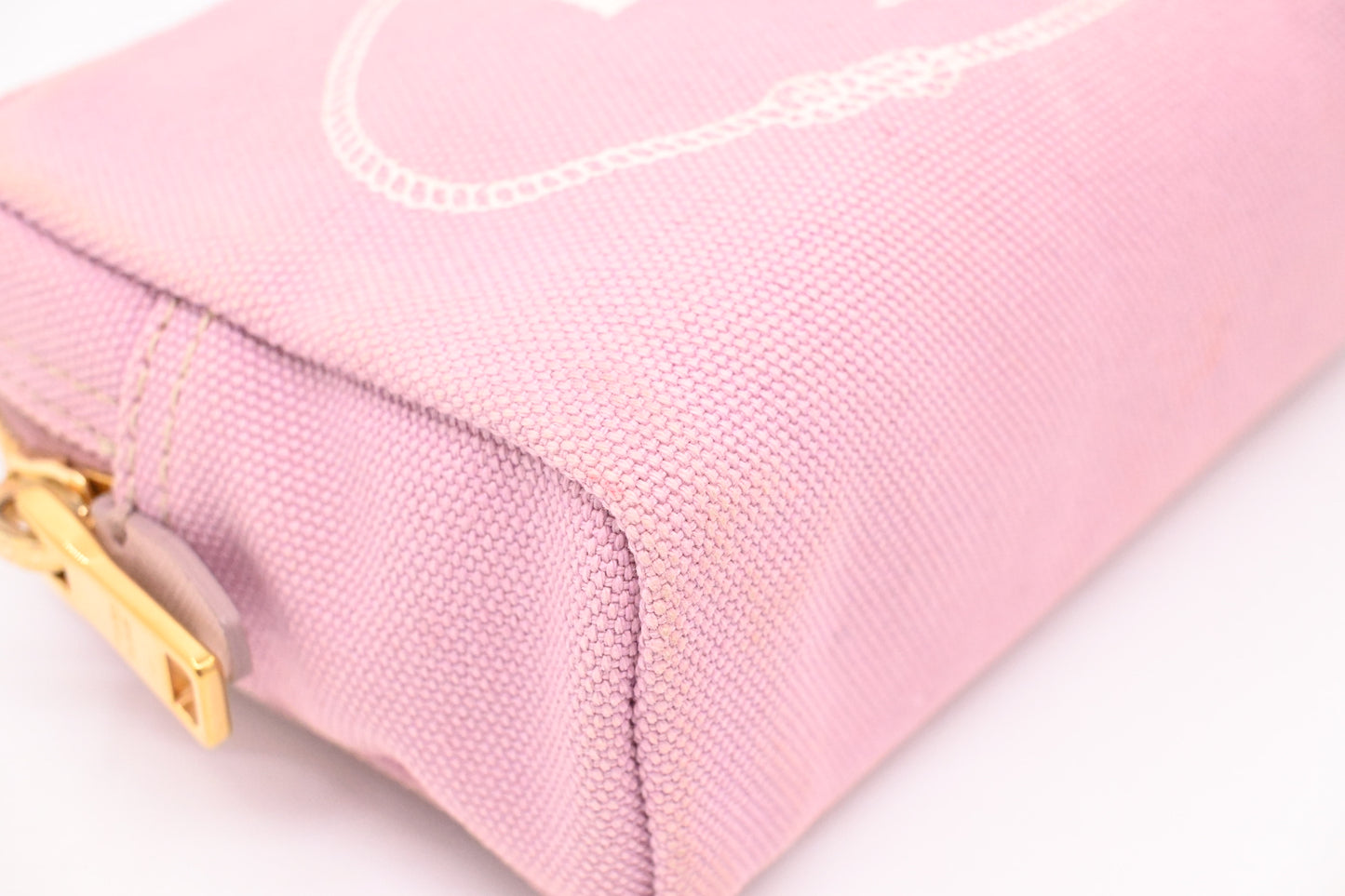 Prada Canapa Zipped Pouch in Pink Canvas