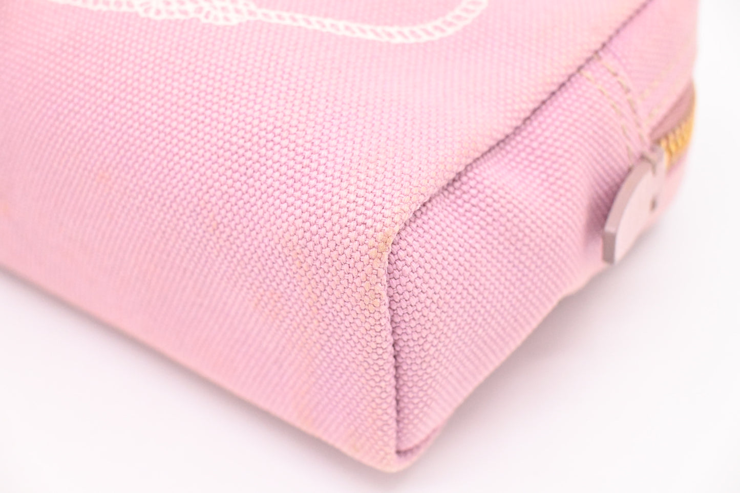 Prada Canapa Zipped Pouch in Pink Canvas