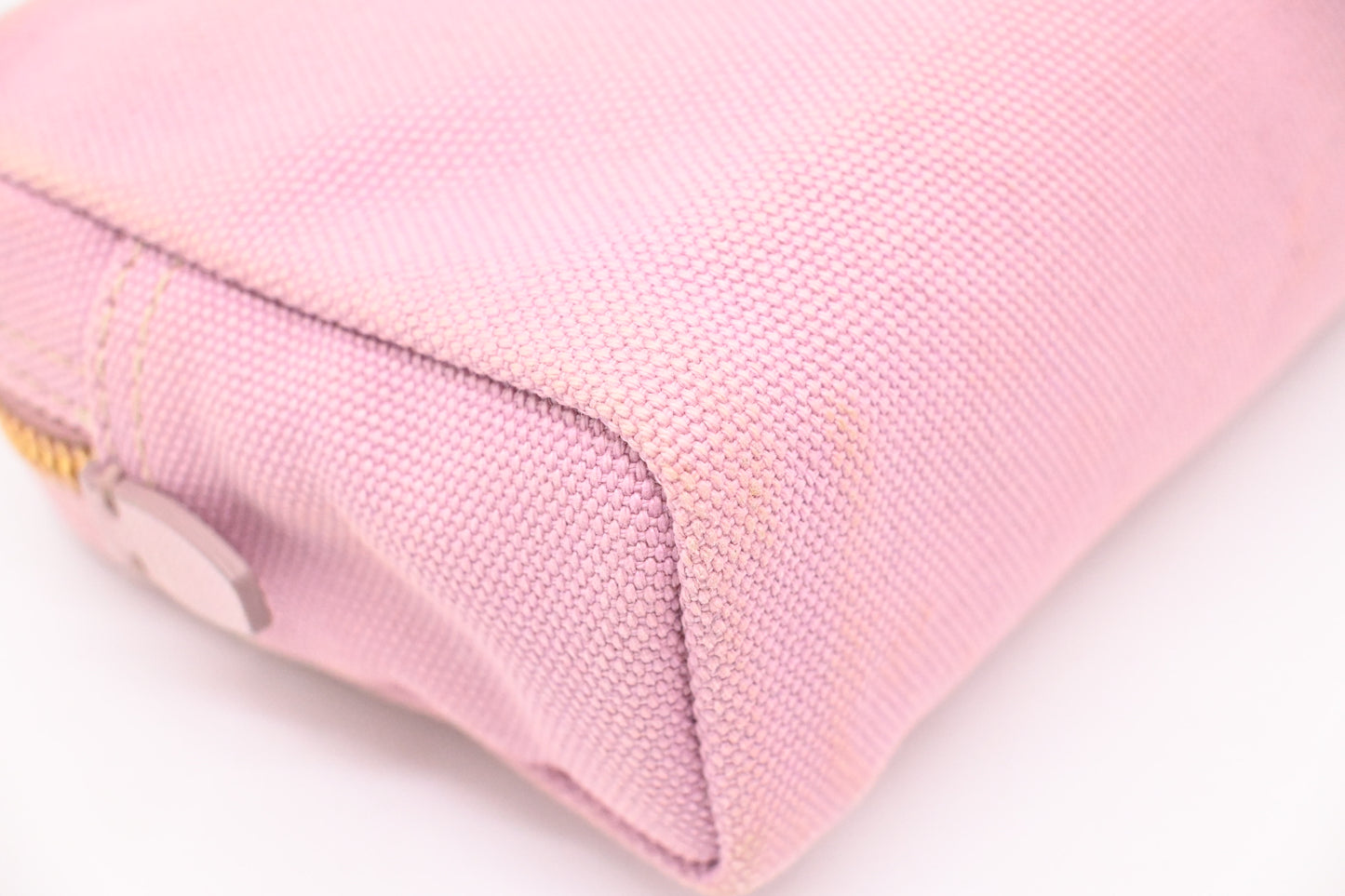 Prada Canapa Zipped Pouch in Pink Canvas