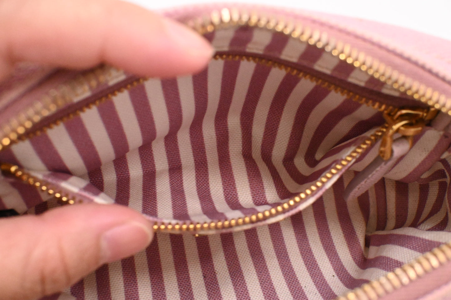 Prada Canapa Zipped Pouch in Pink Canvas