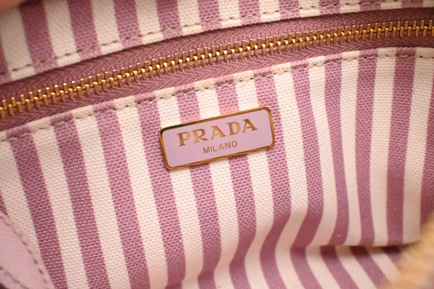Prada Canapa Zipped Pouch in Pink Canvas