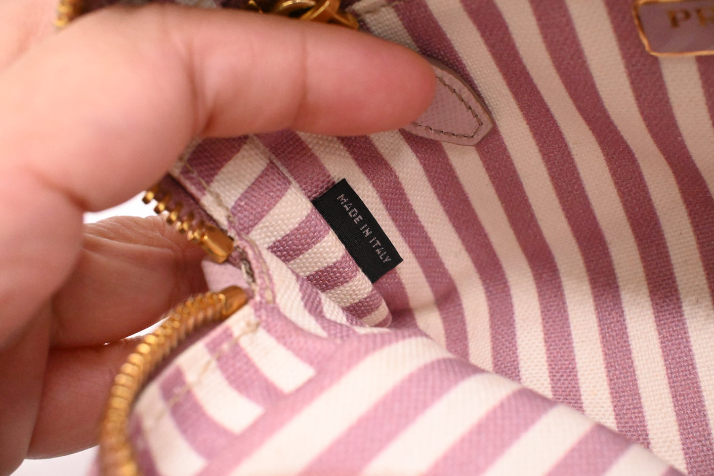 Prada Canapa Zipped Pouch in Pink Canvas