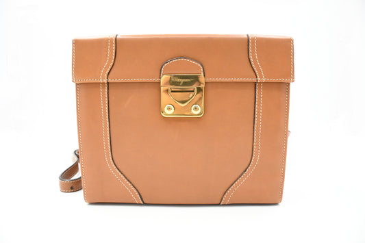 Ferragamo Square Bag in Brown Leather