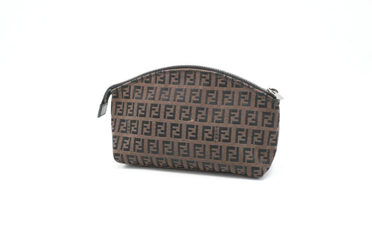 Fendi Pouch in Brown Zucchino Canvas