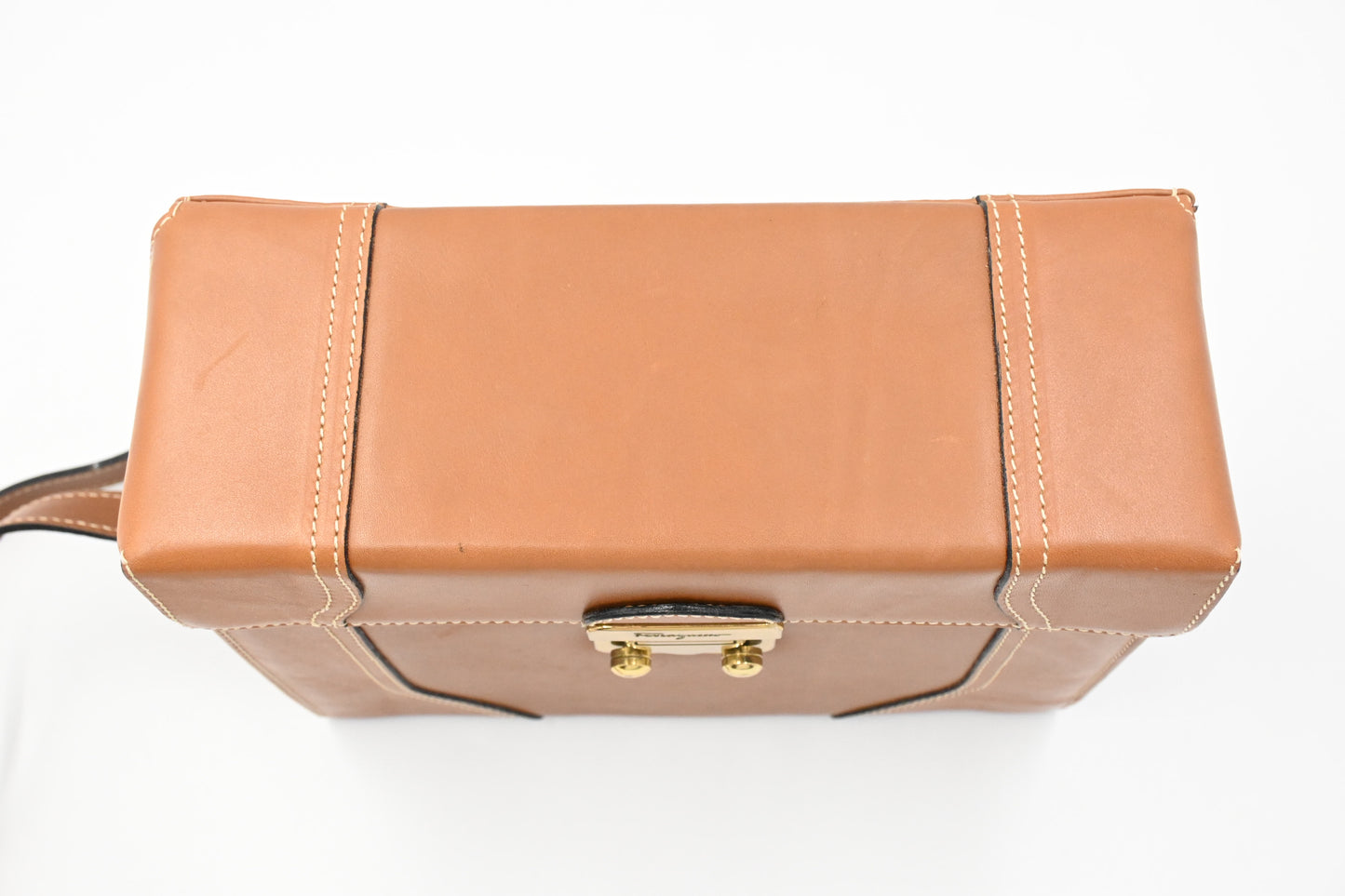 Ferragamo Square Bag in Brown Leather
