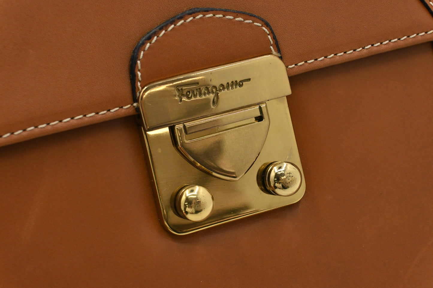 Ferragamo Square Bag in Brown Leather