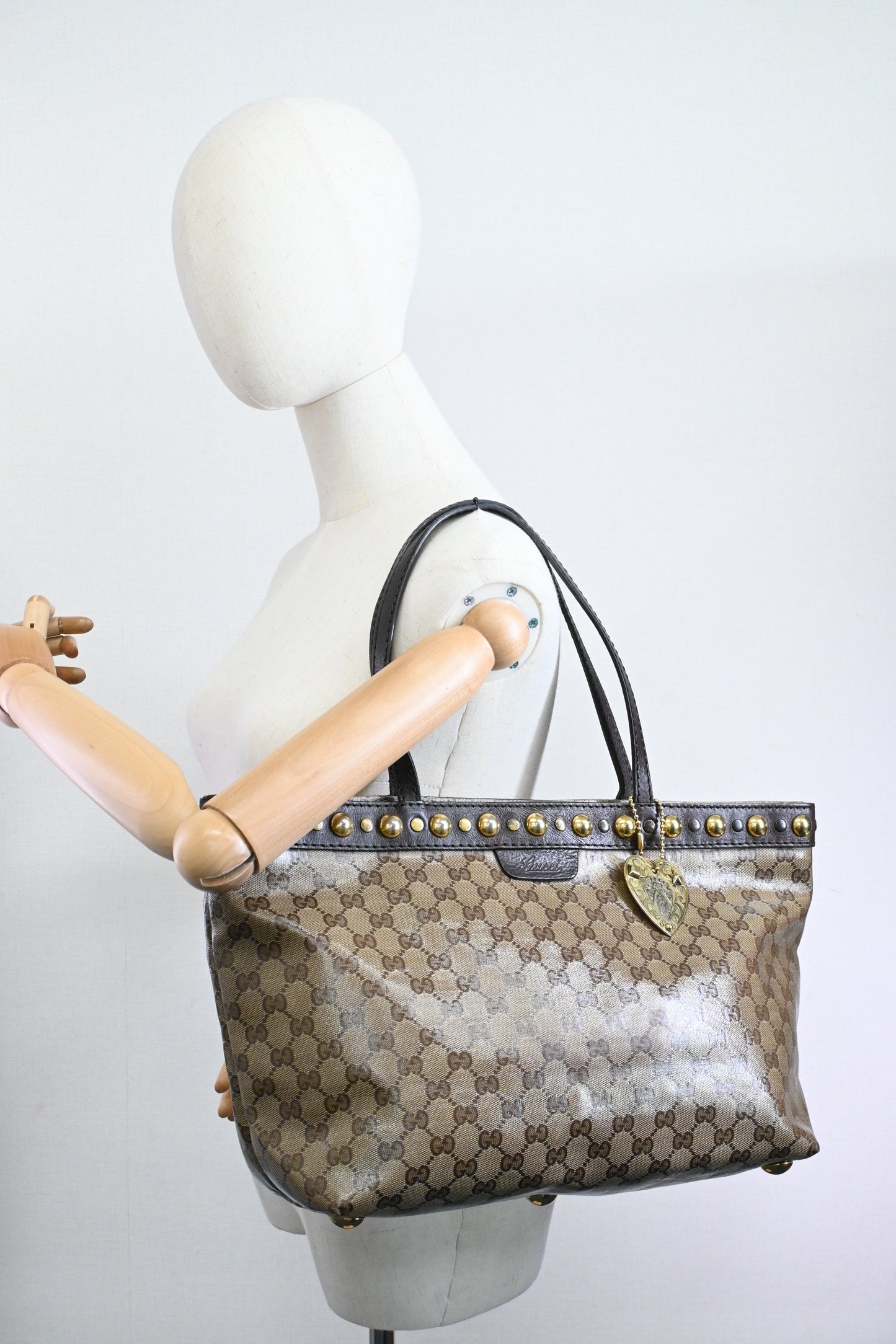 Gucci Tote in Beige Crystal GG Canvas