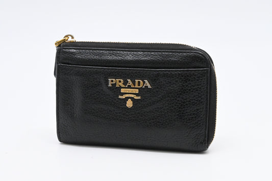 Prada Key Pouch in Black Leather