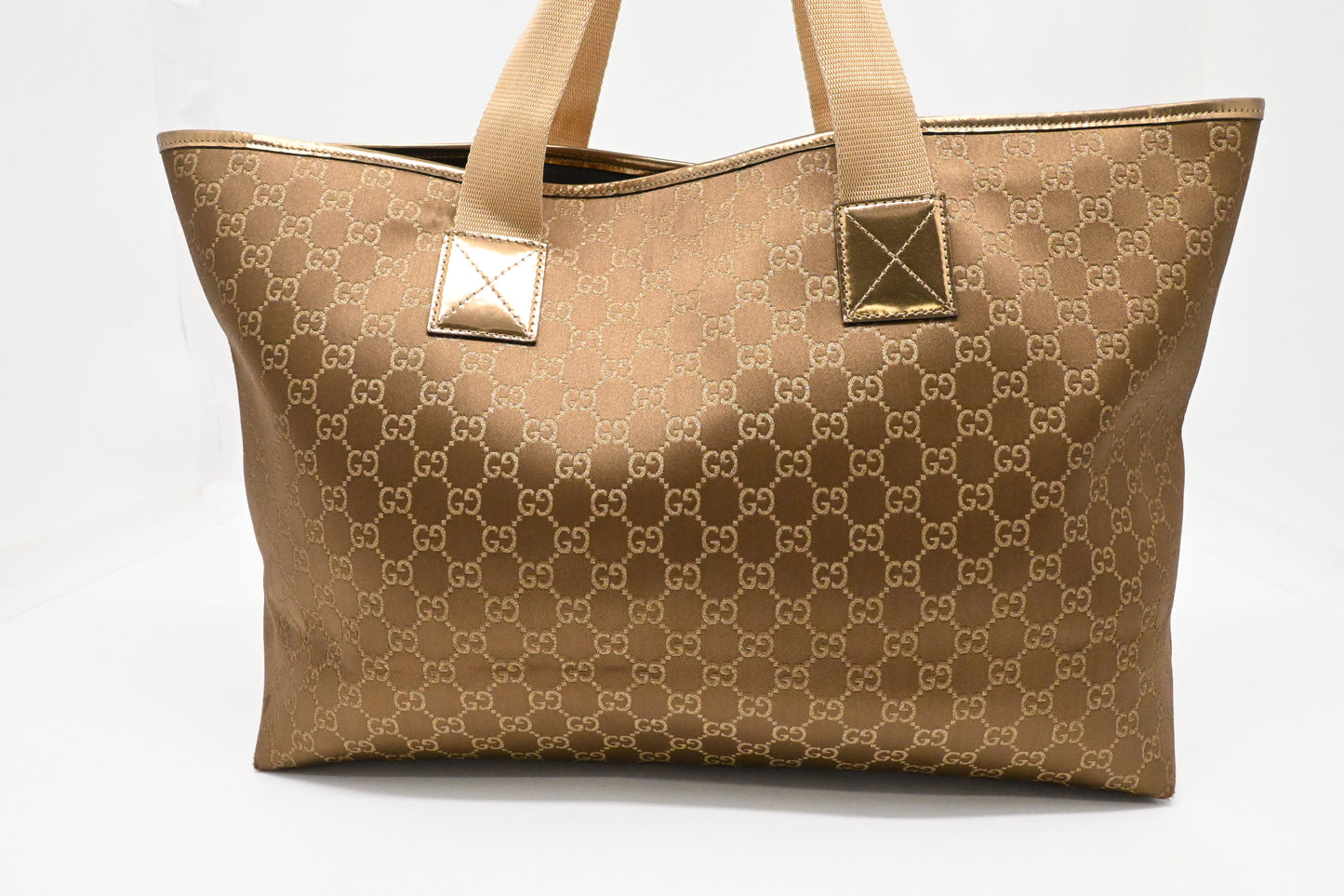 Gucci Large Tote in Brown and Gold GG Canvas