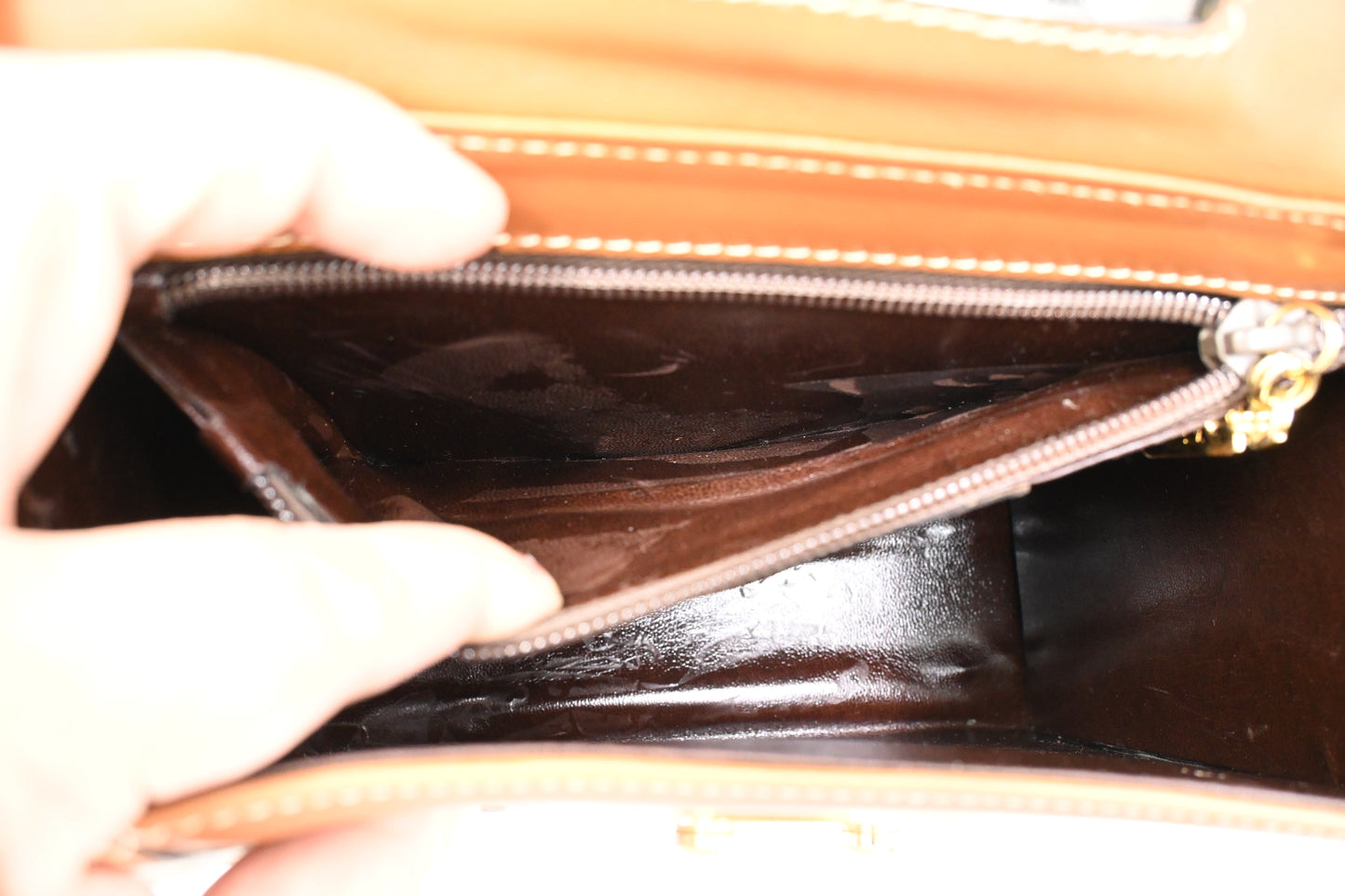 Ferragamo Square Bag in Brown Leather