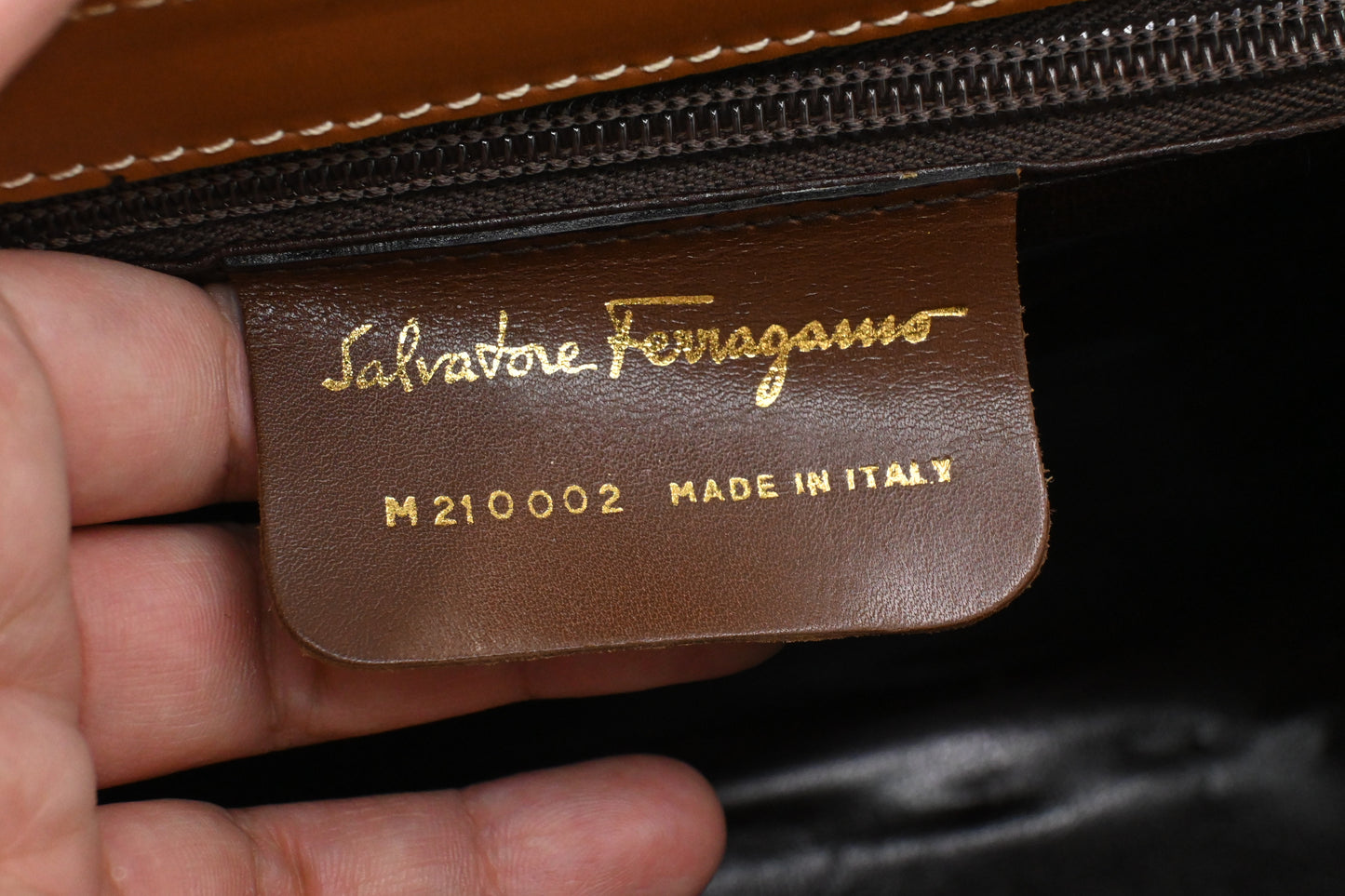 Ferragamo Square Bag in Brown Leather