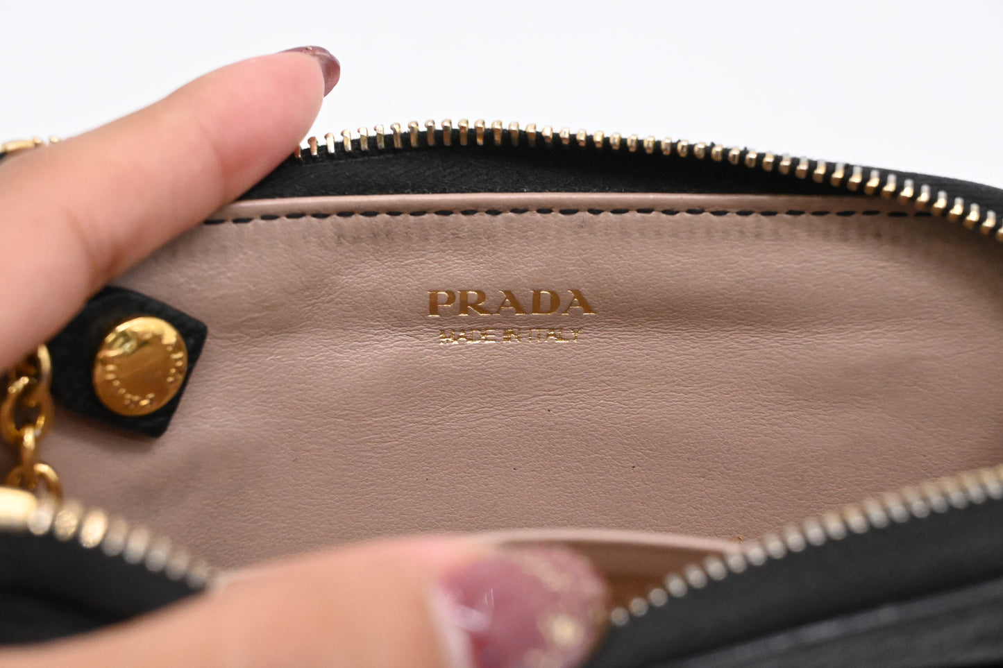 Prada Key Pouch in Black Leather