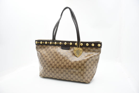 Gucci Tote in Beige Crystal GG Canvas