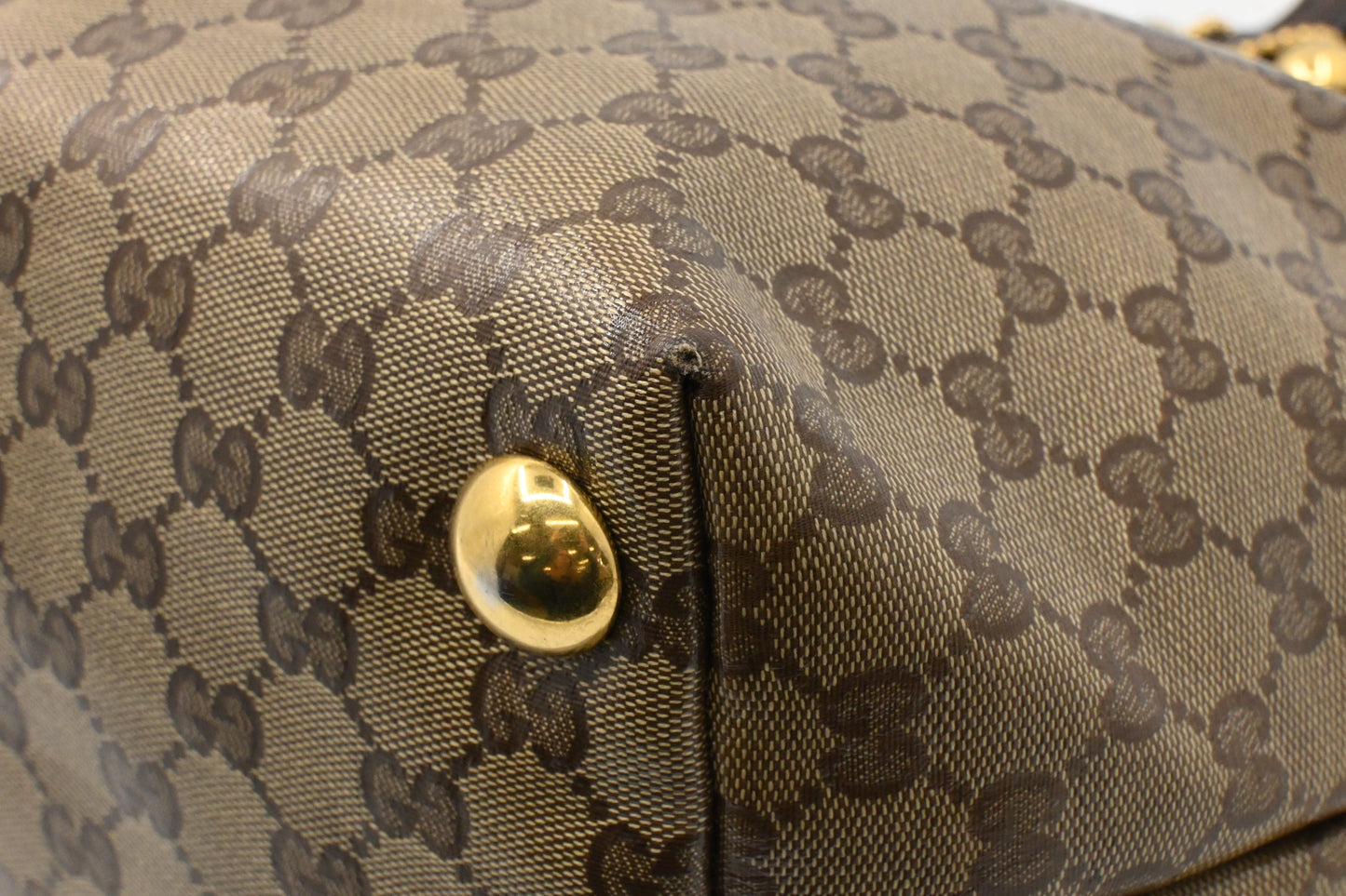 Gucci Tote in Beige Crystal GG Canvas