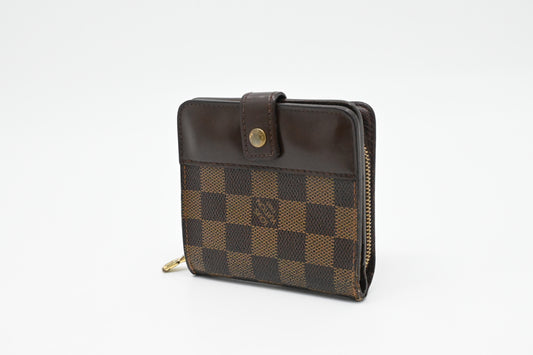 Louis Vuitton Compact Wallet in Damier Ebene Canvas