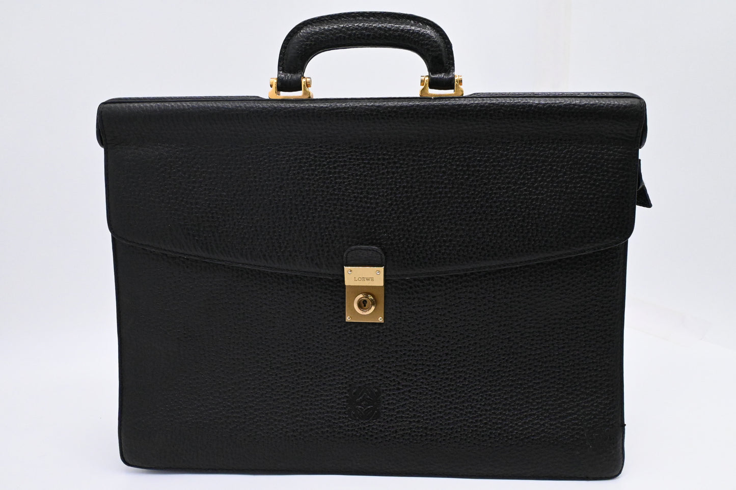 Loewe Anagram Briefcase in Black Leather